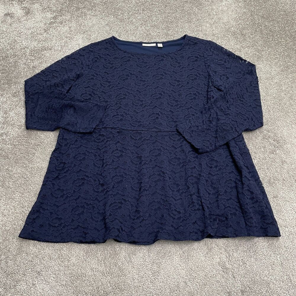 Susan Graver Midnight Blue Lace Top